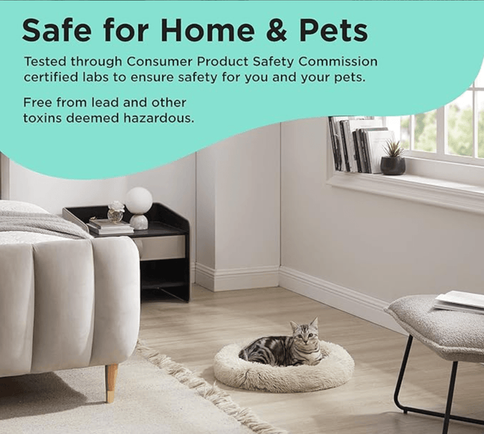 Best Friends by Sheri Calming Oval Donut Bed/Pad For Cats & Small Dogs: 21"x19": Grey, Taupe - Glad Dogs Nation | ALL Profits Donated