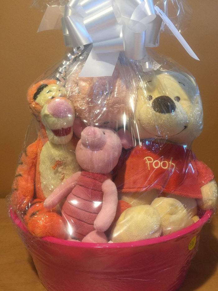 Bucket of Pooh Large SQUEAKY Dog Toys Gift Basket
