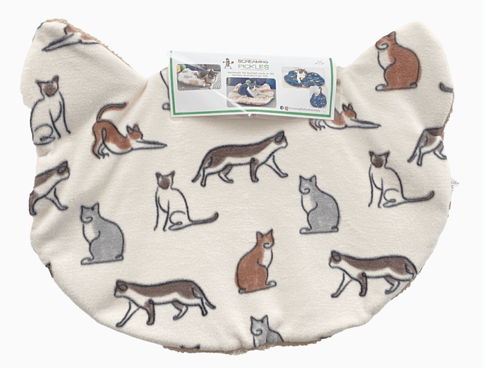 Screaming Pickles Handmade Cat - Head Shaped Fleece Pet Bed Cozy Mat - Glad Dogs Nation | ALL Profits Donated
