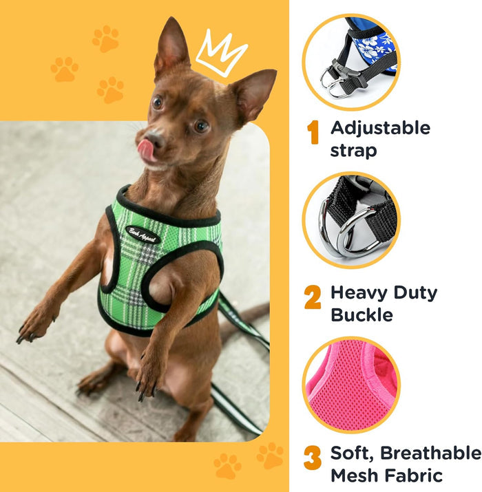 $2 OFF! Bark Appeal Step - in Dog Harness, Anti - Choke, Adjustable Strap, Heavy Duty Clip • 4 Colors, 4 Sizes - Glad Dogs Nation | ALL Profits Donated