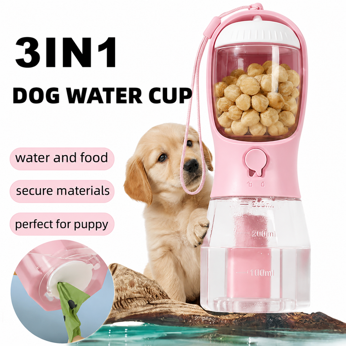3-in-1 Pet Water & Food Bottle