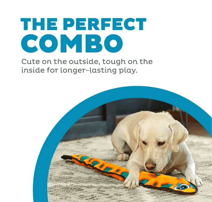$3 OFF! Outward Hound Durablez Stuffing - Free Squeaky Interactive Snake Dog Toy, Orange, XL - Glad Dogs Nation | ALL Profits Donated