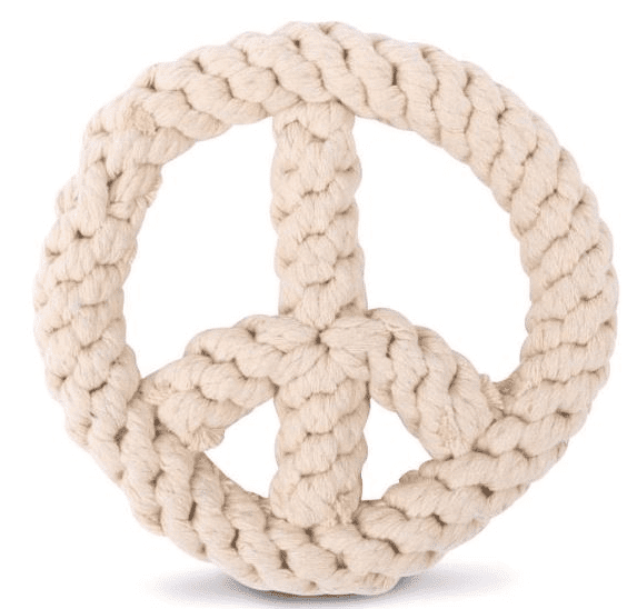 30% OFF! Harry Barker 7" Peace Sign Rope Toy - Glad Dogs Nation | ALL Profits Donated
