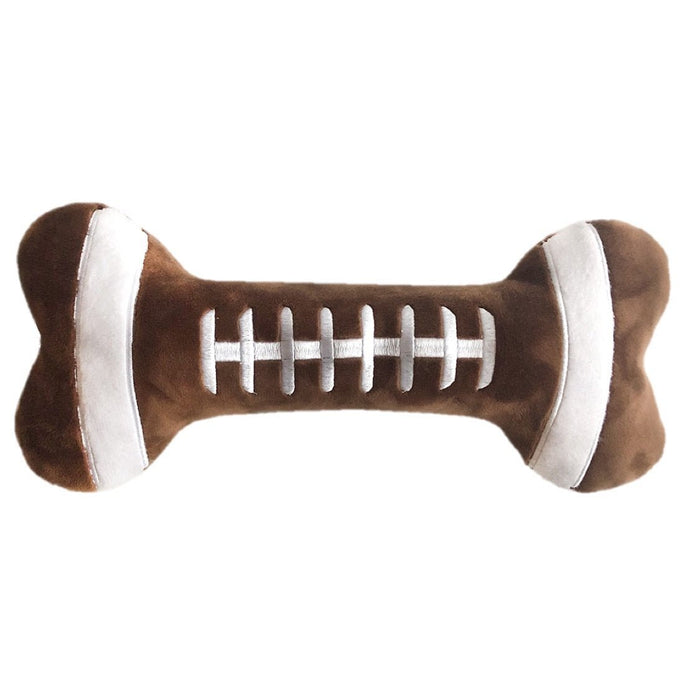 30% OFF! Lulubelles Football Bone Power Plush Squeak & Crinkle Dog Toy: 2 Sizes - Glad Dogs Nation | ALL Profits Donated