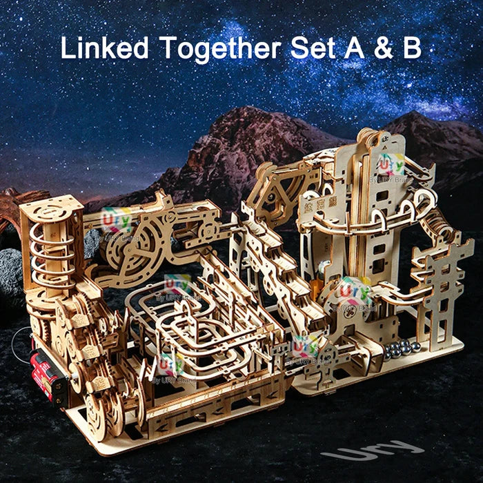 3D Wooden Marble Run Puzzle – Electric Catapult