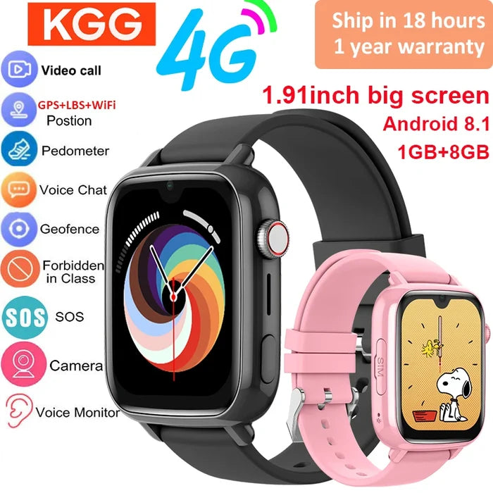 4G Kids Smartwatch with GPS Tracking & Video Calling
