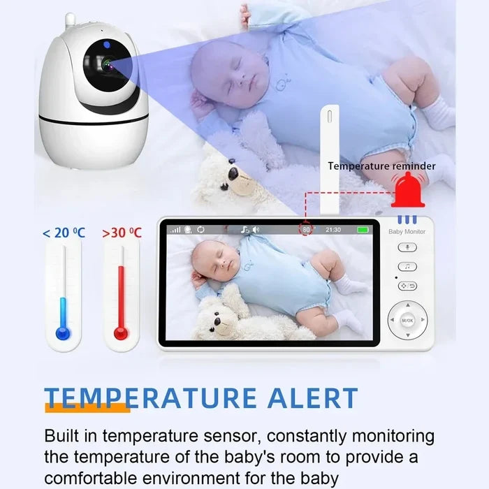 5" Video Baby Monitor HD PTZ Camera with Two-Way Audio