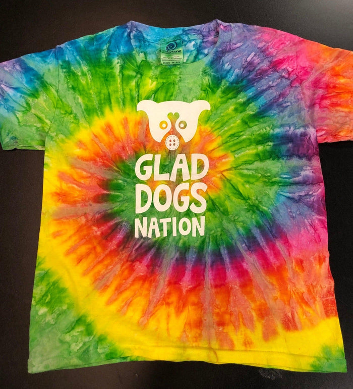 50% OFF! Glad Dogs Nation Short Sleeve Spiral Tie - Dye T-Shirt for Kids - Glad Dogs Nation | ALL Profits Donated