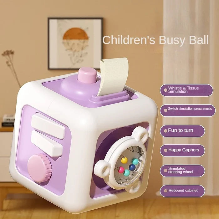 6-in-1 Montessori Busy Cube – Educational Skills Toy for Kids
