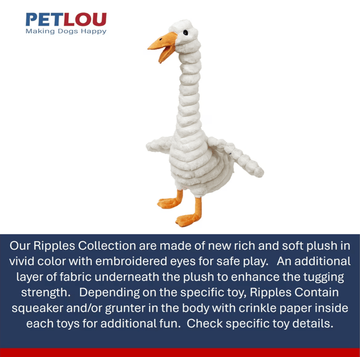 Petlou Ripples Farm Friends Duck Squeaky Plush Dog Toy 36" CHEAPER THAN CHEWY - Glad Dogs Nation | ALL Profits Donated