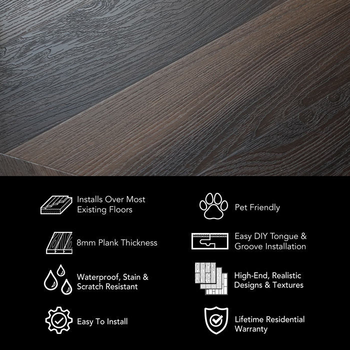 Allure Buckeye Black Walnut Extra Long 12 Mil Rigid Core Luxury Vinyl Plank Flooring