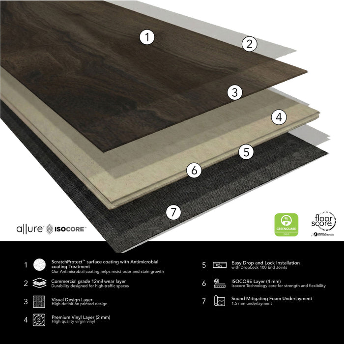 Allure Buckeye Black Walnut Extra Long 22 Mil Rigid Core Luxury Vinyl Plank Flooring