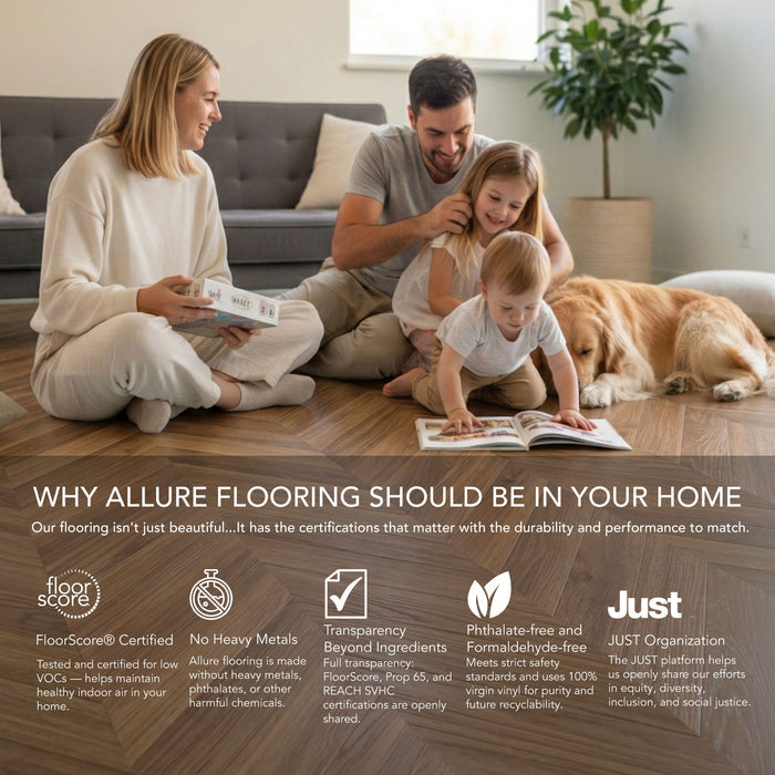 Allure Peach Crisp Pine Chevron 22mil Rigid Core Luxury Vinyl Flooring