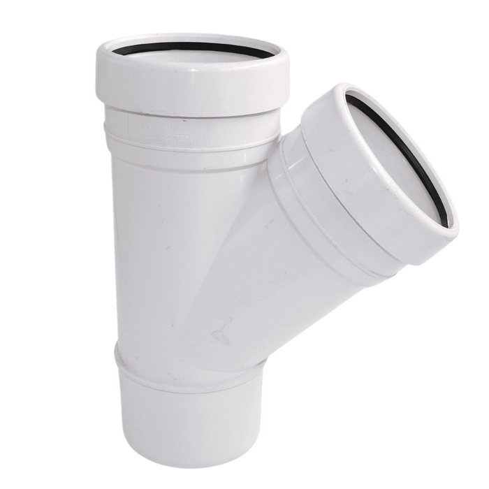 Aquaflow 110mm Push Fit Soil  Double Socket Branch 135°