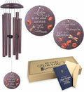 Purple personalized wind chime with three hanging rods and two floral message discs