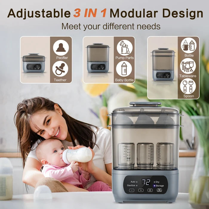 Baby Bottle Sterilizer & Dryer with 72H Germ-Free Storage