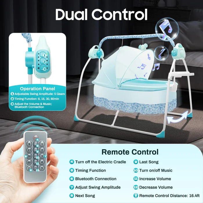 Baby Cradle Swing with Auto Rocking & Music Comfort