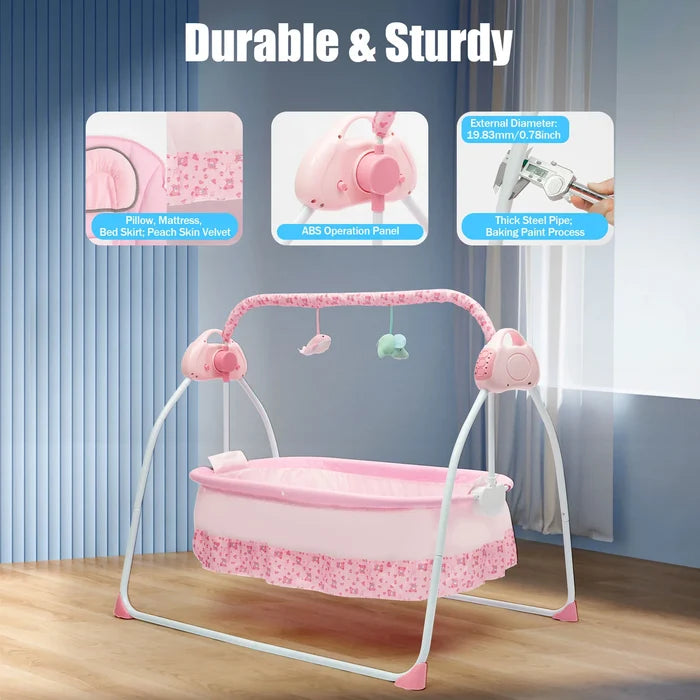 Baby Cradle Swing with Auto Rocking & Music Comfort