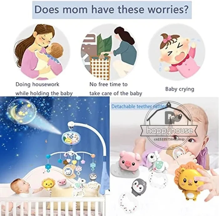 Baby Crib Mobile with Music & Lights – Soothing Sleep Aid