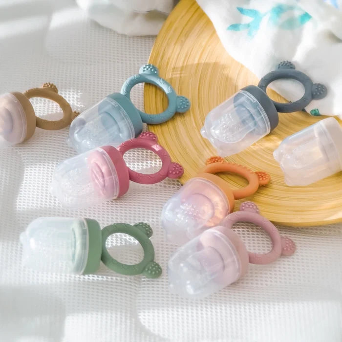 Baby Fruit Feeder With Cover – Safe Silicone Feeding Aid