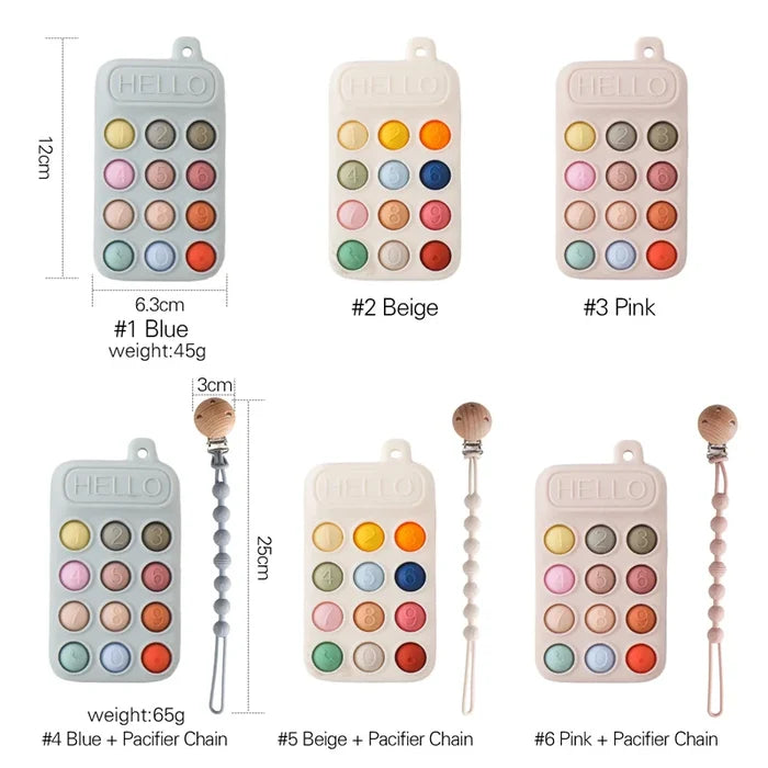 Baby Phone Teether – Safe Silicone Toy for Soothing & Learning