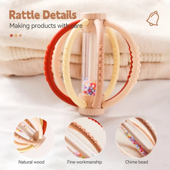 Baby Rattle Toy with Teether for Sensory & Gum Relief