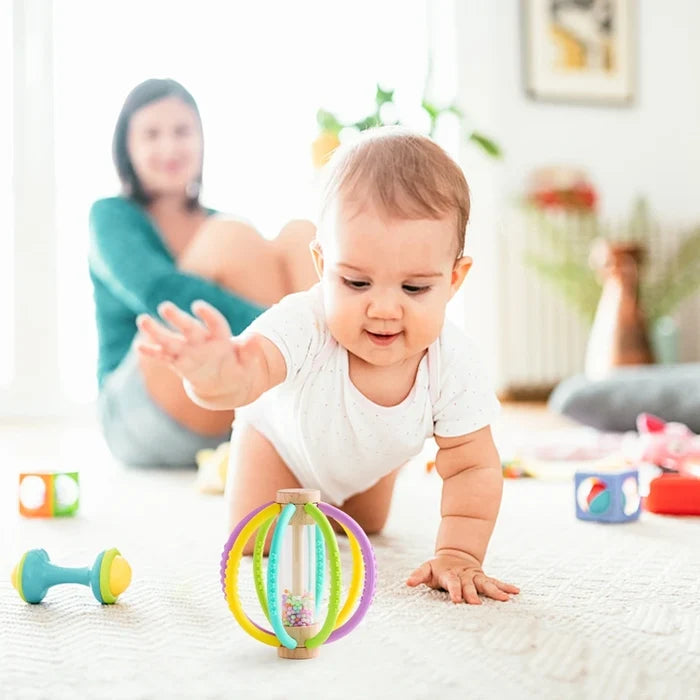 Baby Rattle Toy with Teether for Sensory & Gum Relief