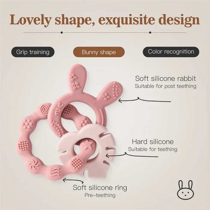 Baby Silicone Teether Ring – BPA-Free Comfort & Fun