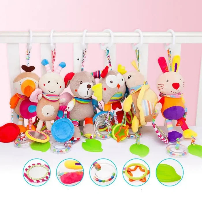 Baby Stroller Rattle Toy – Soft Hanging Animal for Sensory Play