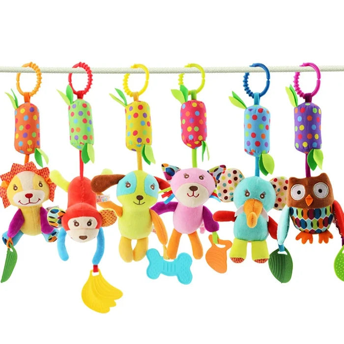Baby Stroller Rattle Toy – Soft Hanging Animal for Sensory Play
