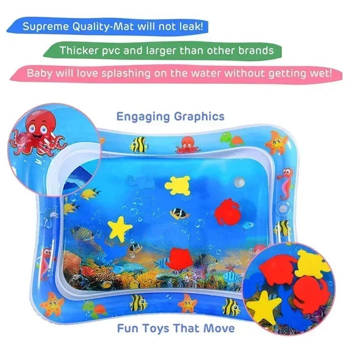 Baby Water Play Mat Inflatable Tummy Time Fun & Learning