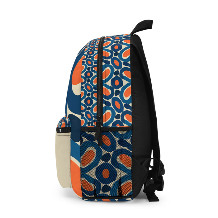 Modge Podge Happy Day backpack, patterned body with black adjustable shoulder straps