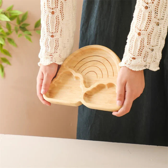 Bamboo Baby Tableware Set with Suction Plate & Fork Spoon