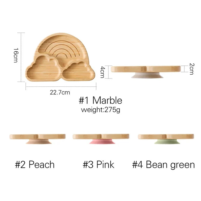 Bamboo Baby Tableware Set with Suction Plate & Fork Spoon