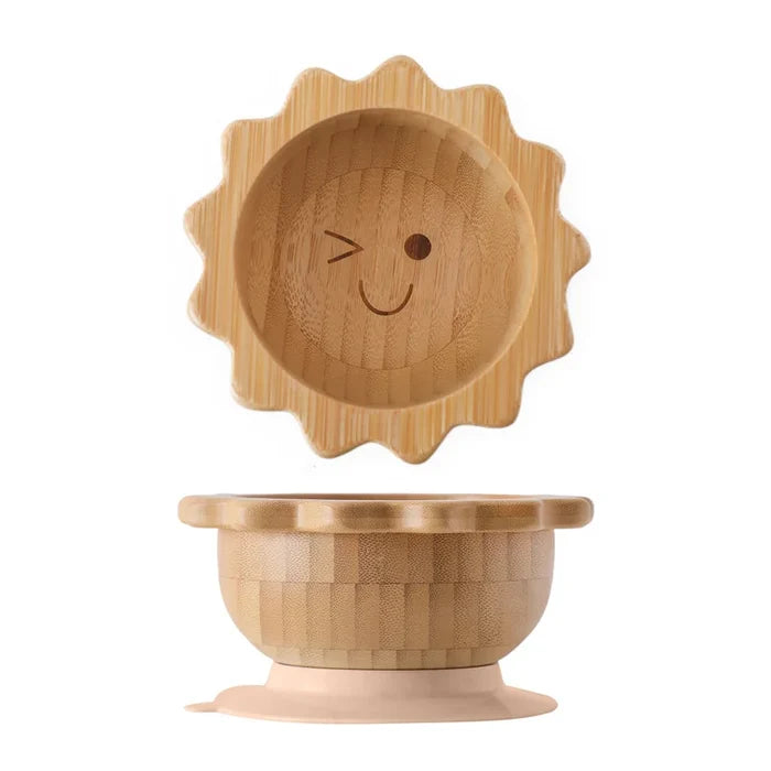 Bamboo Baby Tableware Set with Suction Plate & Fork Spoon