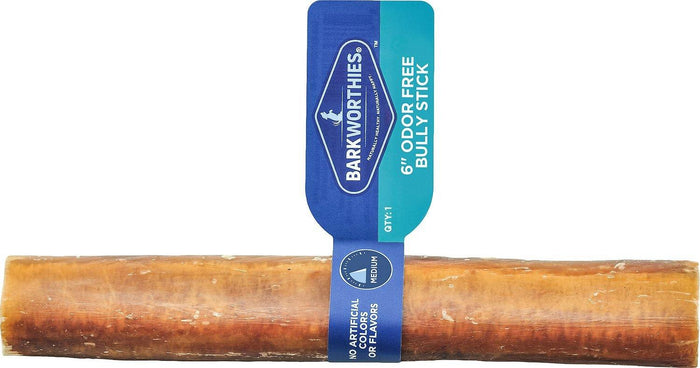 Barkworthies Odor - Free Standard Bully Sticks Dog Treats: 6" - Glad Dogs Nation | ALL Profits Donated