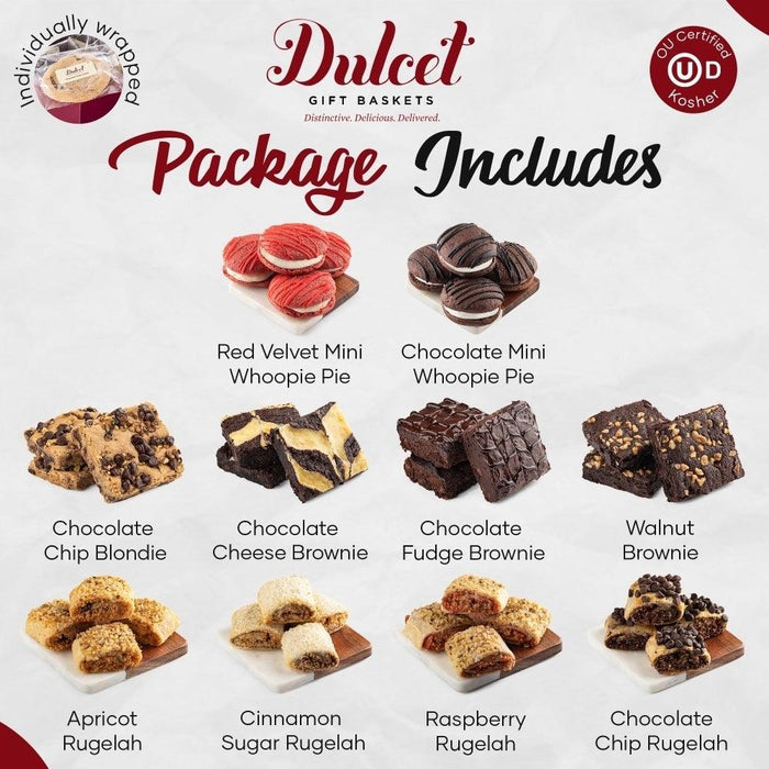 Dulcet pastry gift package includes red velvet, chocolate whoopie pies and brownies
