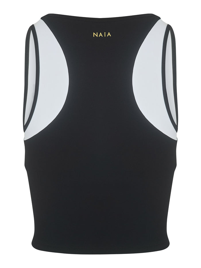 Billie Tipped Bra Top vest white piping detail from NAIA Active active wear collection