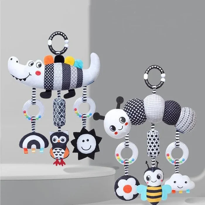 Black & White Baby Rattle Hanging Toy – Stimulate Senses