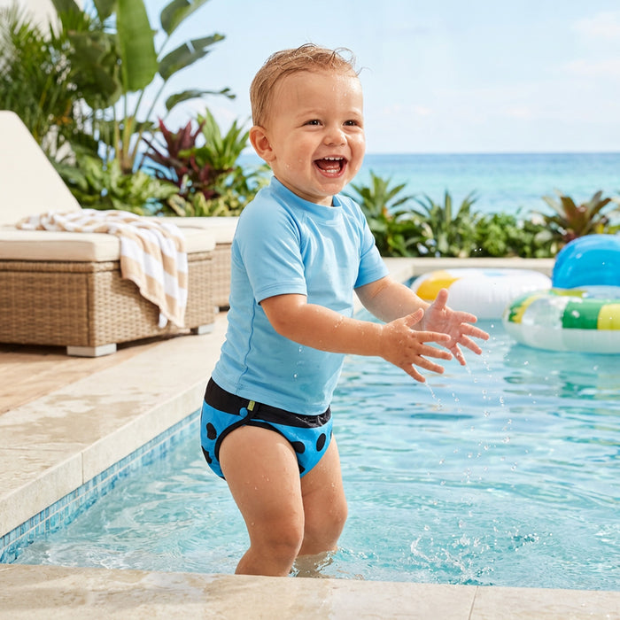 Blue Ladybug Swimming Diaper
