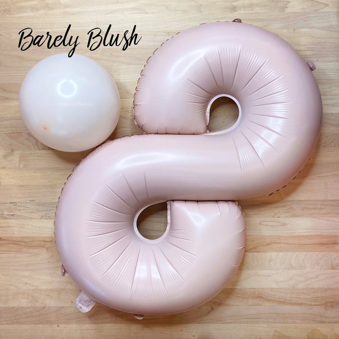 Blush pink foil number balloon 2 with small number 0 balloon