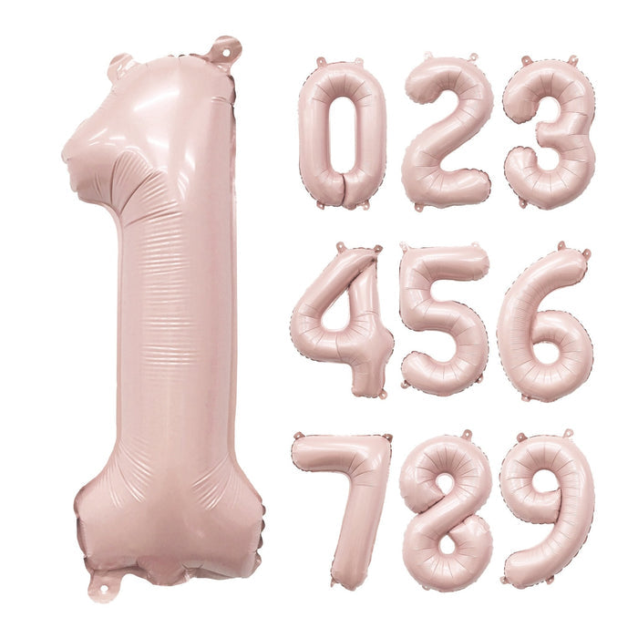 Blush pink foil number 1 balloon