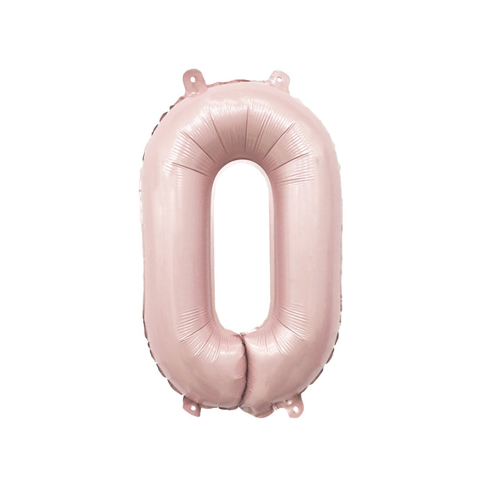 Blush pink foil number 0 balloon