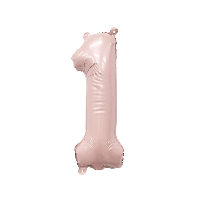 Blush pink foil number 1 balloon
