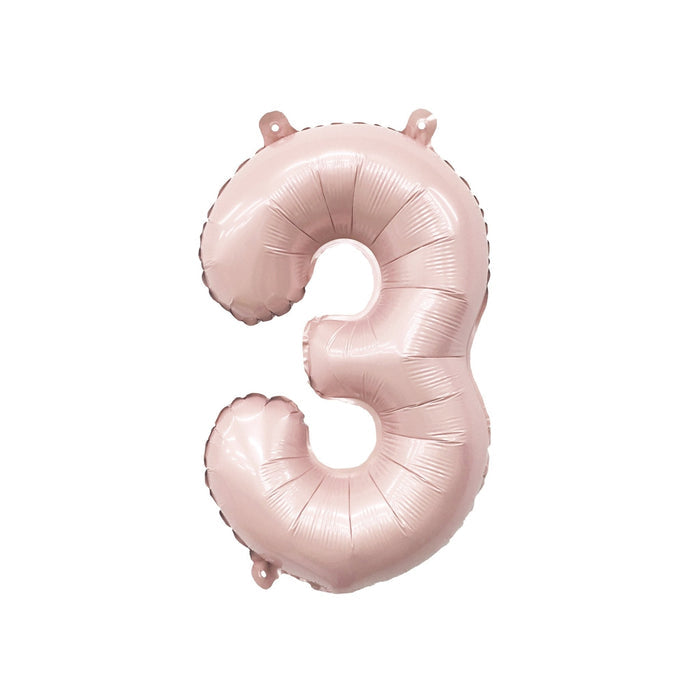 Blush pink foil number 3 balloon
