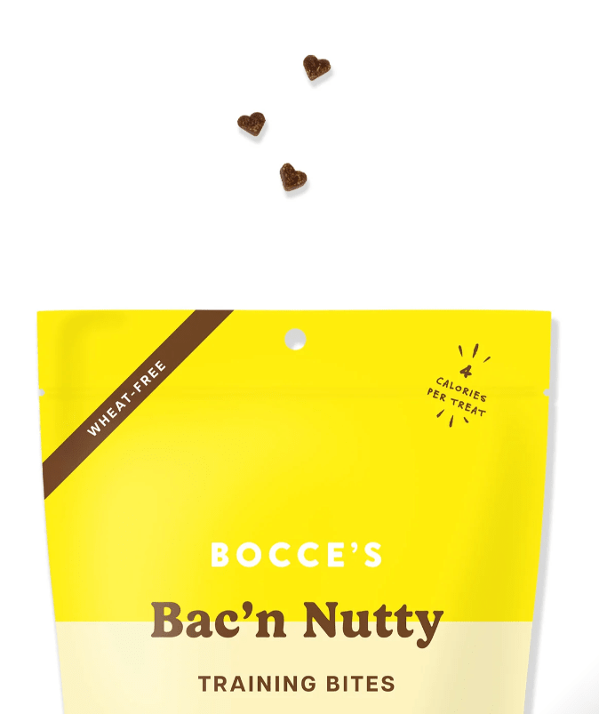 Bocce's Bakery Bac'n Nutty Training Bites Dog Treats: Peanut Butter & Bacon - Glad Dogs Nation | ALL Profits Donated