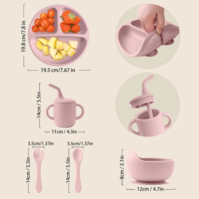 BPA Free Silicone Baby Feeding Set – Safe & Spill-Proof