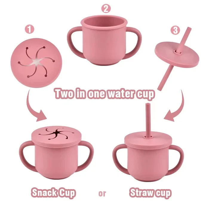 BPA-Free Silicone Baby Feeding Set with Plates & Cups