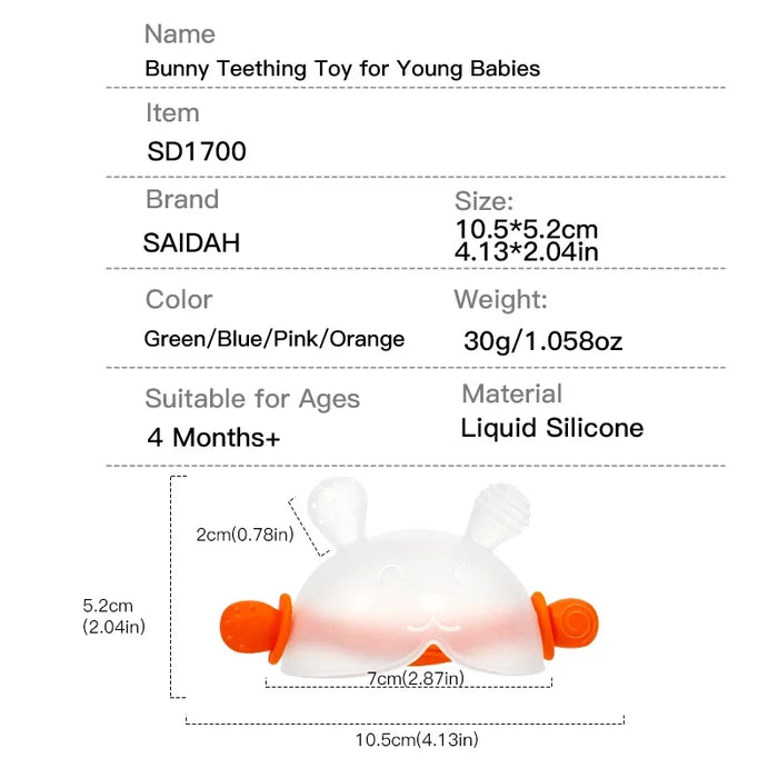 Bunny Silicone Teething Toy – Anti-Thumb Sucking Relief