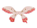 Pink butterfly wings wearable balloon costume with multicolor ribbon details and hanging ends